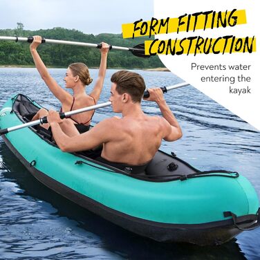 Надувний човен Bestway Hydroforce Ventura Kayak для 2 осіб з ручним насосом, веслом та сумкою для зберігання, двомісний каяк, новий