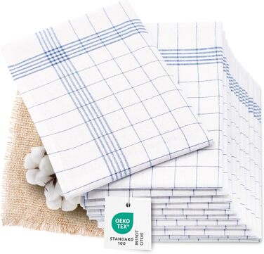 Набір з 12 напівлляних чайних рушників розміром 50x70 см - суперпоглинаючі та безворсові кухонні рушники - можна прати до 95C - у