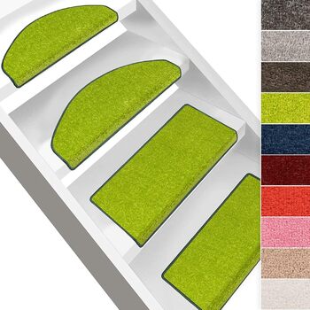 Сходинки Floordirekt Dynasty Velour Напівкруглі або квадратні Сходинки 10 кольорів Міцні та прості у догляді Сходинка для внутрішніх сходів (зелена, прямокутна 65 x 23,5 см) Зелена Прямокутна 65 x 23,5 см