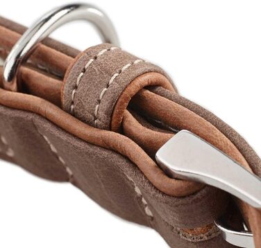 Нашийник для собак HUNTER PORTO, колір тиффані/коньяк, виготовлений з рослинно дубленої оливкової шкіри, особливо м'який та зручний, ніжний до шерсті та міцний, ручна робота, розмір 60 тиффані/коньяк 60