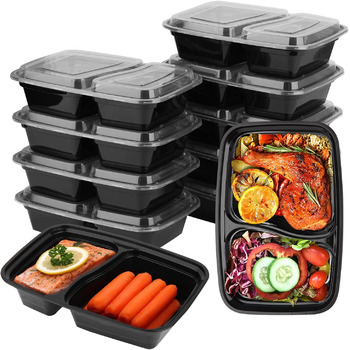 Контейнерів для харчування з кришками, 1000 мл, багаторазові, без BPA. Герметичні ланч-бокси та контейнери для зберігання їжі, придатні для мікрохвильової печі та морозильної камери., 12
