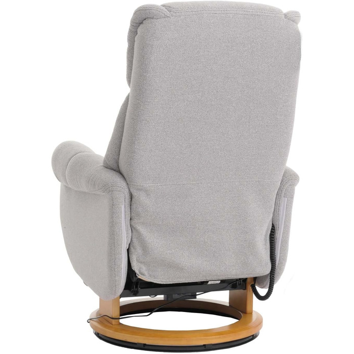 Крісло для відпочинку MCA підйомник HWC-N58, Крісло для телевізора з підставкою для ніг, тканина букле, дерево - сірий, натуральне дерево