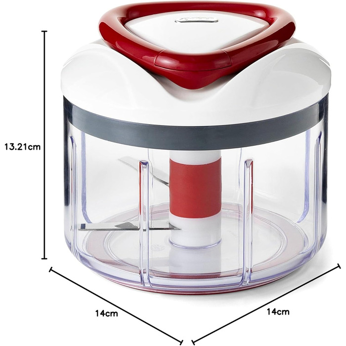 Інструкція з експлуатації універсального подрібнювача Zyliss E910015 Easy Pull, 750 мл, овочерізка, цибульна нарізка, подрібнювач для фруктів і овочів, з надзвичайно гострими лезами в запатентованому швейцарському дизайні 750 мл