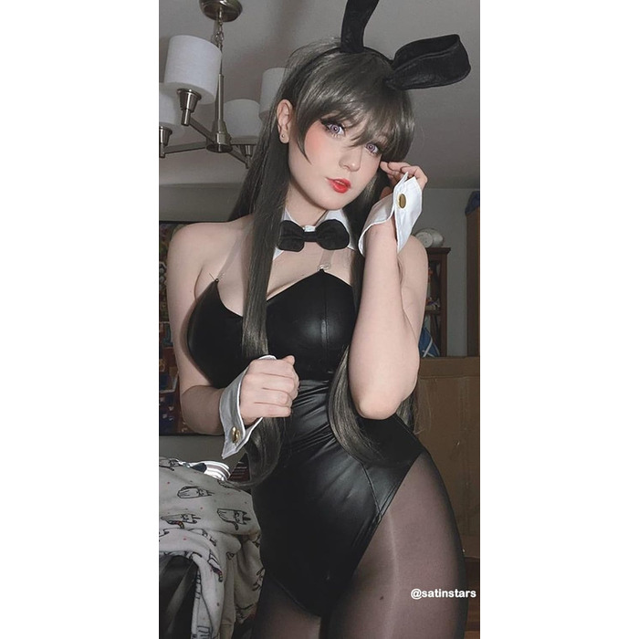 Костюм Жінки Bunny Senpai Косплей Мей Сакурадзіма Костюм Боді XXL Чорний