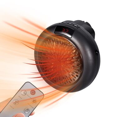 Міні-вентилятор-обігрівач, що підключається до мережі, 800 Вт, підключається до мережі, вентилятор-обігрівач з пультом дистанційного керування, портативний керамічний PTC-обігрівач для ванної кімнати, настінний підключається до мережі, вентилятор-обігріва