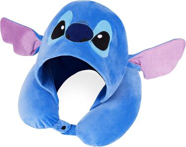 Подушка для подорожей Disney Stitch для дітей, підлітків і жінок, подушка для шиї з піни з ефектом памяті Літак (3D темно-синій)