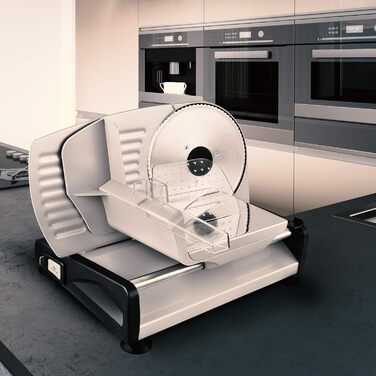 Венга Універсальний електричний нарізувач їжі, нержавіюча сталь, лезо з нержавіючої сталі 19 см, контроль міцності різання до 15 мм, 150 Вт, срібло, VG AS 3003 150 Вт срібло