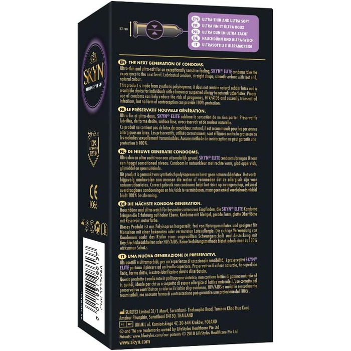 Презервативи Manix SKYN Elite, прозорі, універсальний розмір, 10 шт