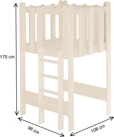 Дитяче ігрове ліжко-будиночок BioKinder дерев'яне ліжко з вежею і гіркою Ной з сертифікованого масиву сосни натурального білого ко
