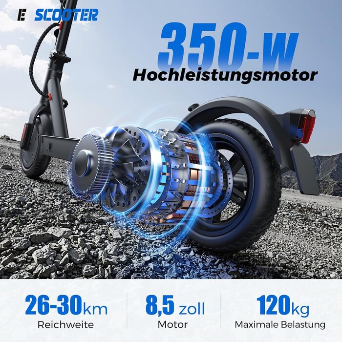 Електросамокат з дозволом на використання в дорожніх умовах, 10/8,5-дюймовий електросамокат, пікова потужність 500 Вт, максимальний запас ходу 40/30 км, подвійне гальмо та амортизація, підключення до додатку, складаний 3S, світлодіодне світло та світловід