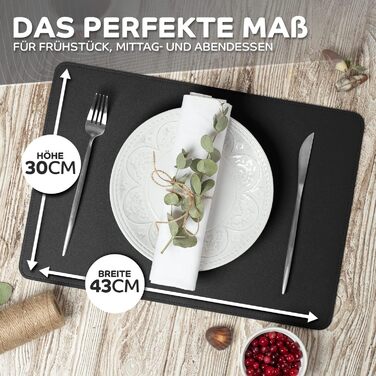 Набір з 4-х серветок Loco Bird з PU шкіри - серветки можна мити - серветка 43x30см - серветка чорна з обох сторін, серветка під шк