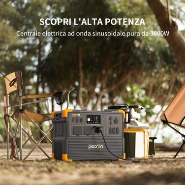 Портативний сонячний генератор pecron E3600LFP PowerStation 3072 Втгод (з можливістю розширення до 15,36 кВтгод) потужністю 3600 Вт з акумулятором LiFePO4 та швидкою зарядкою для дому, кемпінгу, автофургона, екстрених ситуацій