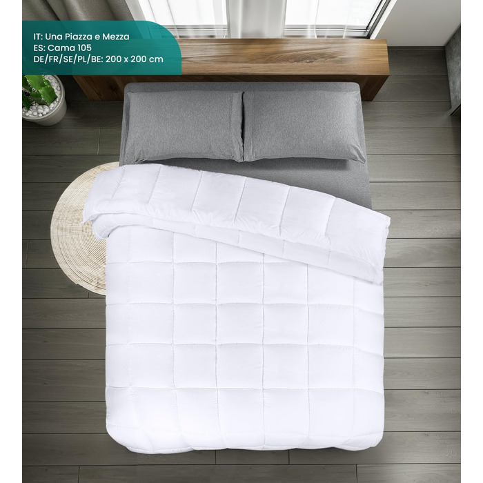 Літня ковдра Utopia Bedding 200 x 200 см, Всесезонна ковдра, Легка ковдра з наповнювачем з поліестеру, Ковдра з мікрофібри (Біла)