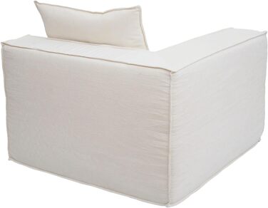 Диван-готель з оттоманкою, модульне розкладання праворуч/ліворуч, тканина/текстиль 63x270x190 см - кремовий, 54