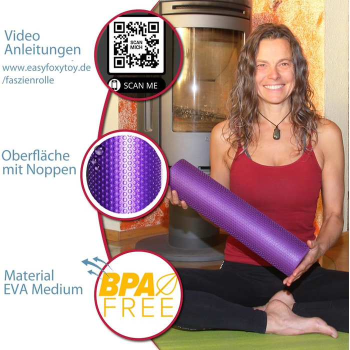 М&39який фасційний валик для масажу спини та хребта розгинач спини Ø9,5 см x 43 см, йога, пілатес, фасційний піноматеріал для болю в шиї та спині, терапія тригерних точок