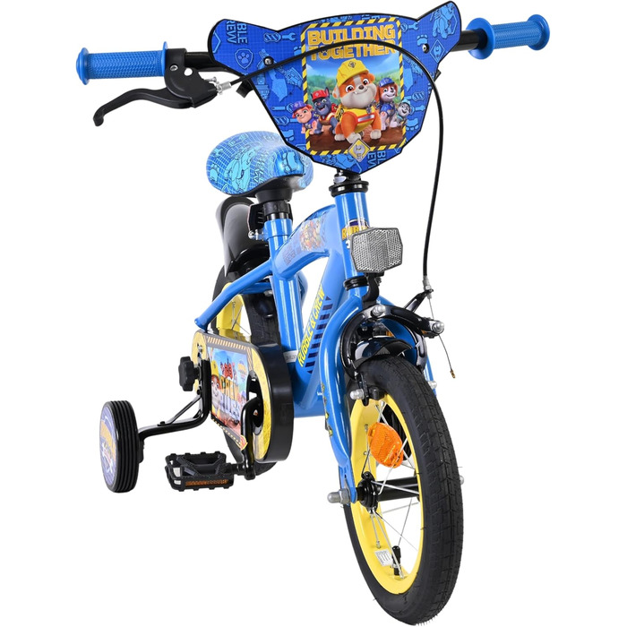 Дитячий велосипед Volare Rubble & Crew 12 35 років Ручне та ножне гальмо, знімні бічні колеса, захист ланцюга та світловідбивачі Регульоване сідло Подарунок для дівчаток та хлопчиків