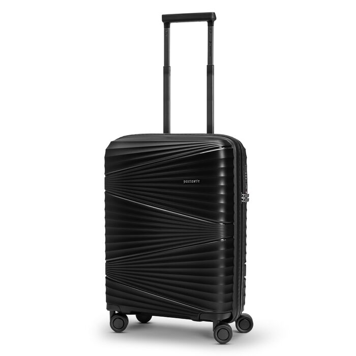 Ультралегка валіза для ручної поклажі з твердою оболонкою Маленький візок для ручної поклажі 39 x 20 x 55 см 41 літр Поліпропілен та TSA лише 2,25 кг (Колекція 02) Чорна металева валіза S (55 см)