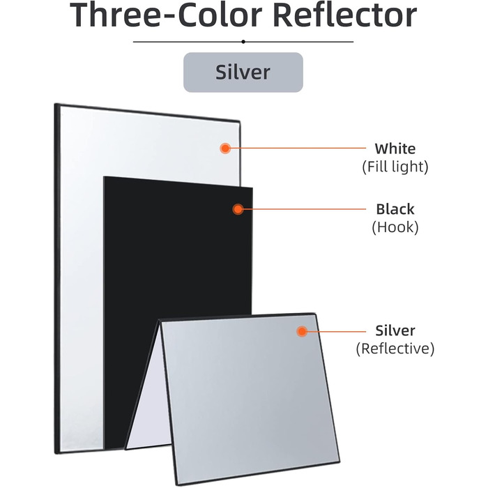 В 1 світловідбивач для фотографії A3x2, 42x29.7см складаний рефлектор Картонні аксесуари для фотозйомки натюрморт, ювелірні вироби, їжа, предметна зйомка, фото (золото/срібло, білий, чорний), 3