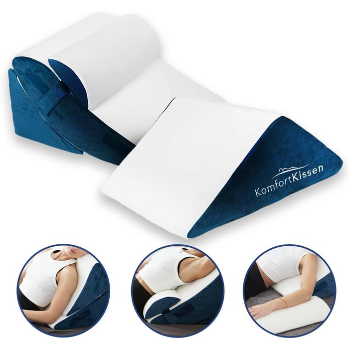 Ергономічний комплект із 4 подушок Wedge Pillow Багатофункціональний дизайн 12-в-1 зі знімним чохлом, який можна прати, для сну та читання