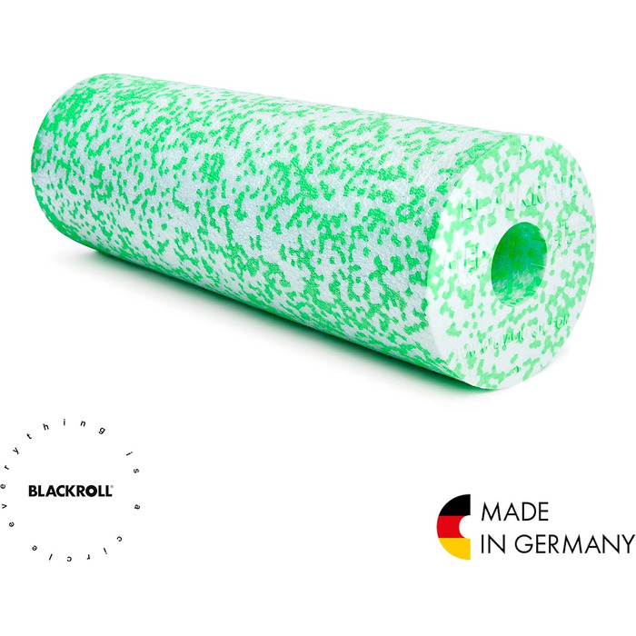 Ролик для фасції BLACKROLL (45 см x 15 см), фітнес-ролик для самомасажу спини та ніг, ефективний масажний ролик різного рівня жорсткості, зроблено в Німеччині, середній 45 - білий/зелений