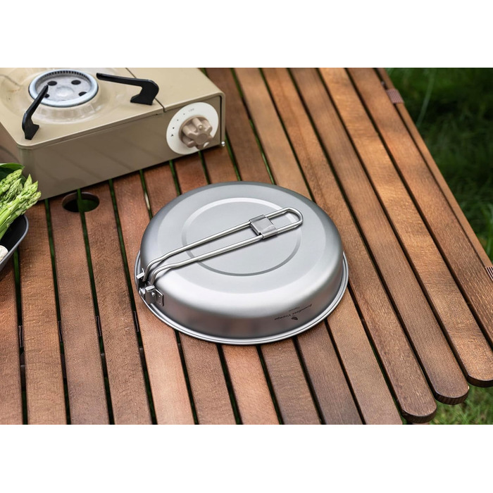 Безмежна подорож 22,8 см/1,5 л Кемпінгова сковорода для газової плити Титанова сковорода Ультралегкий похідний посуд Сковорода-гри