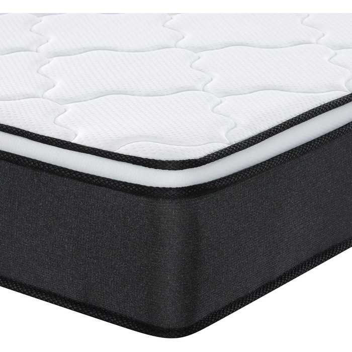 Матрац Arensberger Emilia 90x200 см Пружинний матрац з гелевою піною та інтегрованим топпером Ергономічна висота 23 см Рівень жорсткості H3/H4 Пружинний сердечник HR Pocket Spring 90x200 см, що згортається, точкова еластична стрічка 90 x 200 см