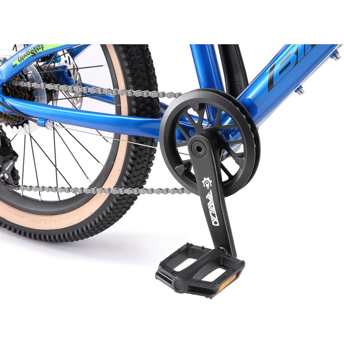 Гірський велосипед BIKESTAR з алюмінію, дитячий, 20 дюймів, вік 6-9 років, хардтейл 7-швидкісна коробка передач Shimano, дискові гальма, амортизаційна вилка Дитячий велосипед Безризикова пробна версія, синьо-зелений