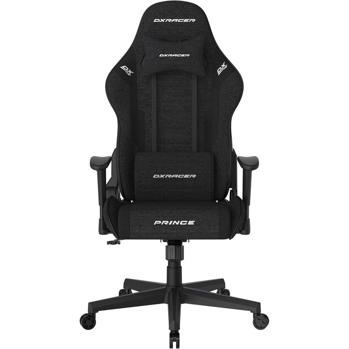 Ігрове/офісне/пильне крісло DXRacer Prince L PF132 з функцією гойдання, поворотне крісло з регульованою висотою, ергономічне крісло керівника, чорне, DXRacer PRINCE / тканина