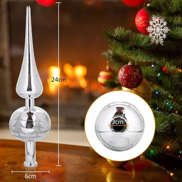 Срібна верхівка для ялинки KATELUO