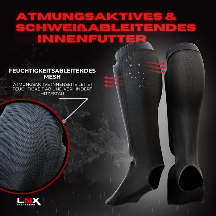 Щитки для гомілок LNX &39Performance Pro&39 для бойових мистецтв Муай Тай, ММА, розмір M (середній)