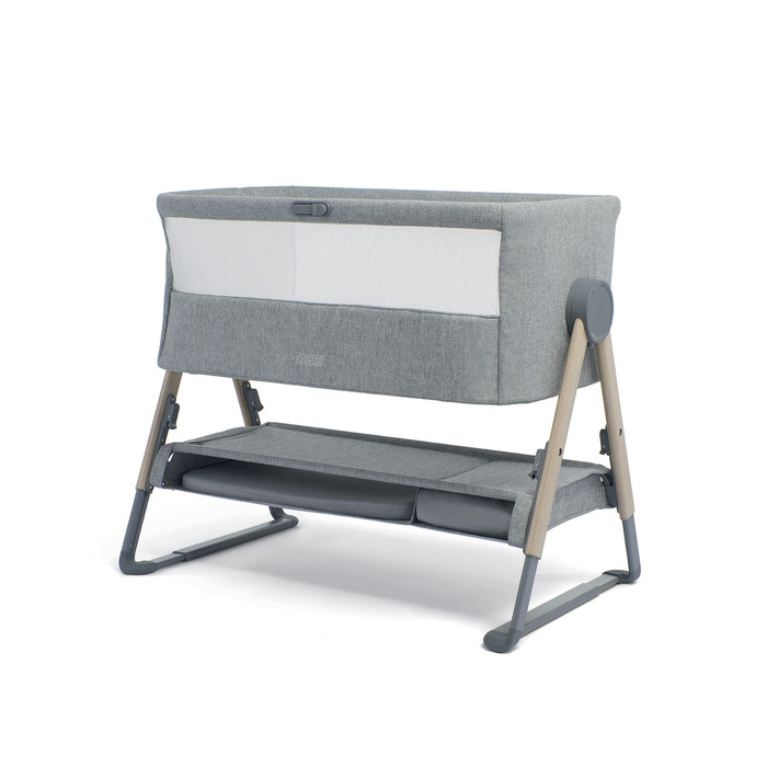 Ліжечко-тумбочка Mamas & Papas Lua, знімний кошик, відкидні боковини, матрац у комплекті, 0-6 місяців, колір сірий