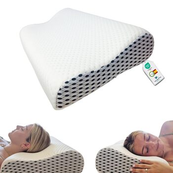 Ортопедична подушка - подушка для підтримки шиї - сертифікована Oeko-Tex - подушка для зняття болю в шиї - подушка з піни з ефектом пам&39яті - ергономічна подушка - суперм&39яка тканина, яку можна прати внутрішній чохол