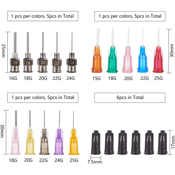 Набір флаконів BENECREAT Multipurpose DIY Precision Tip Applicator квіллінг своїми руками, аплікатор для клею, пляшка з олією 10 пляшок, 20 насадок і 20 ковпачків, 50 мл (30 мл, 6 шт. 15 порад 6 капсул)