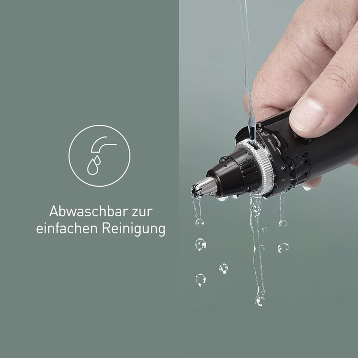 Тример для волосся в носі для чоловіків, електробритва преміум-класу, тример для носа, вух і брів, водонепроникний, на батарейках, чорний одинарний, 300-K503