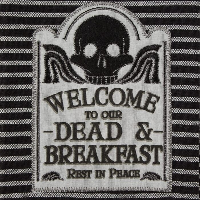 Колекція чайних рушників DII Happy Halloween, оздоблена бавовна, набір кухонних рушників, 45,7 х 71,1 см, дамаск з черепом/будинок