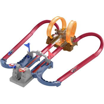 Фортеця Боузера, модульний набір треків із прямими гоночними трасами, прапорці для підрахунку кіл, фігурка Боузера, автодром у под