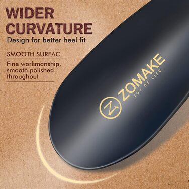 Металевий ріжок для взуття ZOMAKE Набір з 2 - 42 см чорний довгий ріжок для взуття з нержавіючої сталі зі шкіряним ремінцем, 19 см