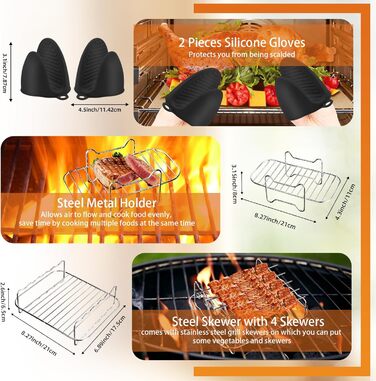 Аксесуари для фритюрниці Ninja, аксесуари для фритюрниці Ninja Double Stack XL 9.5L SL400UK, AF400EU AF451EU, аксесуари для двозонної фритюрниці Ninja з силіконовою формою, 13 шт.