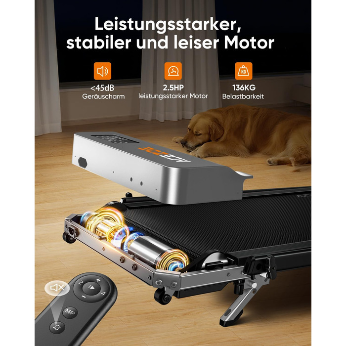 Складана бігова доріжка 6-в-1 для домашнього використання, біговий майданчик з нахилом 10 на 3 рівнях та ручками, бігова доріжка для дому/офісу зі світлодіодним дисплеєм, вантажопідйомність до 135 кг, пульт дистанційного керування та застосунок, встановле