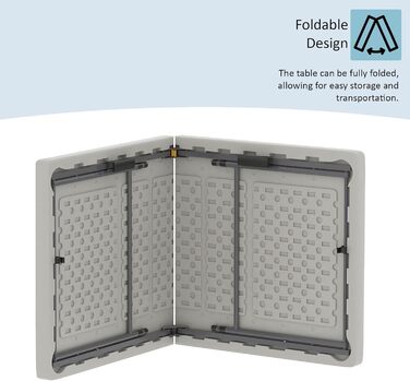 Складаний стіл Home Vida, 1,2 м, міцний, надзвичайно надійний, для кемпінгу, фуршету, весілля, ринку, саду, вечірки, багажника автомобіля, пікніка, для використання в приміщенні та на вулиці, складаний, білий 122 см