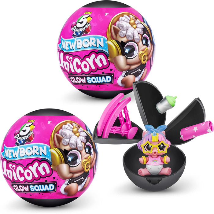 Сюрпризний загін єдинорогів серії 6. Колекційна капсула "Новонароджений єдиноріг-сяючий загін" (2 шт.), різнокольоровий, 5-