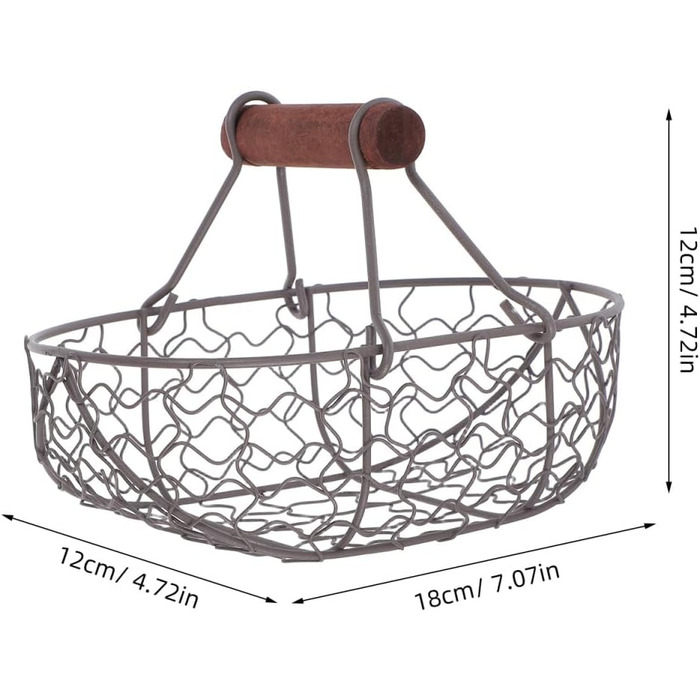 Дротяний кошик для яєць Gatuida для колекціонування Ретро металевий кошик для врожаю, дротяний кошик для зберігання, кухонний органайзер для яєць, фруктів, хліба для дому та вечірки