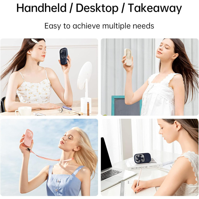 3 Speeds, Makeup Fan for the Office Outdoor Blue, 3 Speeds, Makeup Fan for the Office Outdoor Blue