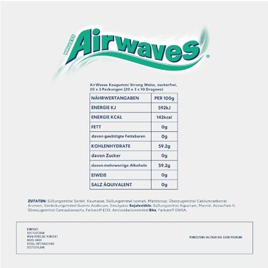 Жувальна гумка Airwaves Свіже дихання Фіолетовий, без цукру 30 упаковок 30 x 12 драже (міцні, одинарні)