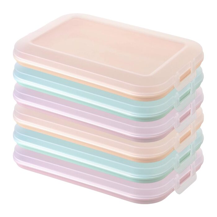 Набір із 6 контейнерів для делікатесів із вбудованим підносом, контейнер для зберігання продуктів, харчовий контейнер, коробка для делікатесів, штабелюється, без BPA, кухонне начиння, пластик, різні кольори 16