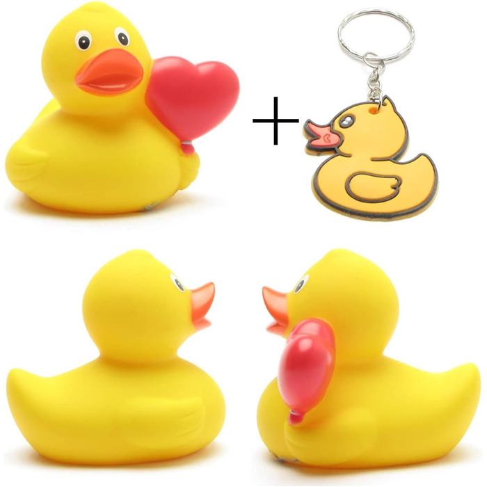 Повітряна куля Duckshop I Rubber Duck Heart I Squeaking Duck IL 8 см - в комплекті брелок Squeaking Duck