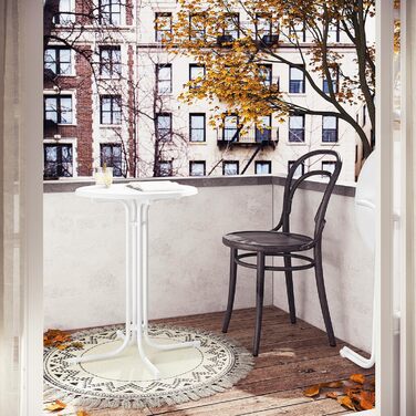 Складаний стіл WOLTU, бістро-стіл з чохлом, всепогодний круглий садовий стіл, барний стіл Ø 80 см, високий стіл 110 см, бічний столик для використання в приміщенні/на вулиці, для садових вечірок та весіль, металеві труби, білий Ø 80 см, матово-білий