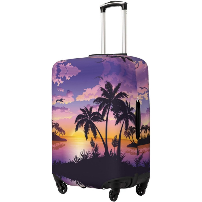 Чохол для валізи Літня пальма, міцний захист для багажу розміром 45.7-81.3 см, малий, чорний