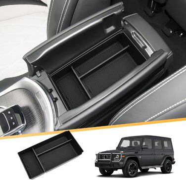 Сумісний з Mercedes G-Class G500 G350 W463 W464 Ящик для зберігання на центральній консолі, Ben-z G-Class Аксесуари Органайзер підлокітника Лоток Центральний підлокітник Бардачок Ящик для зберігання