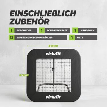 Футбольний підбирач VirtuFit регульований та складний 84 x 84 см ідеально підходить для тренувань та відпрацювання техніки дітей